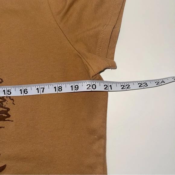 Maurices Tan & Brown Ski Lodge Velvet Graphic Short Sleeve Tee Large Women’s - Picture 8 of 12